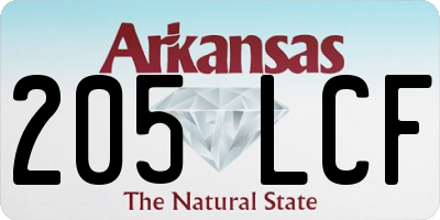 AR license plate 205LCF