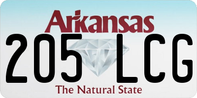 AR license plate 205LCG