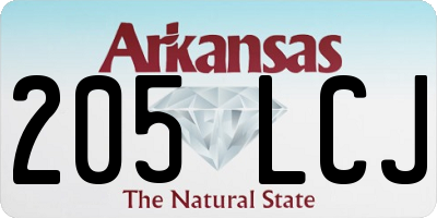 AR license plate 205LCJ