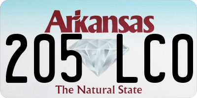 AR license plate 205LCO