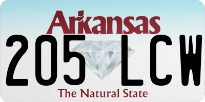 AR license plate 205LCW