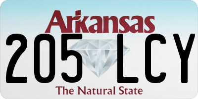 AR license plate 205LCY