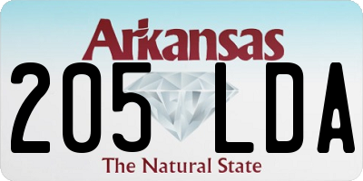 AR license plate 205LDA
