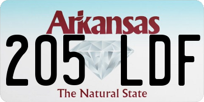 AR license plate 205LDF