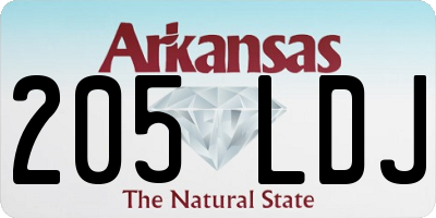 AR license plate 205LDJ