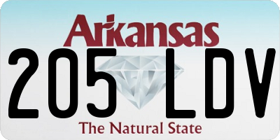 AR license plate 205LDV