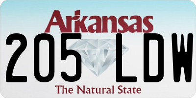 AR license plate 205LDW
