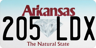 AR license plate 205LDX