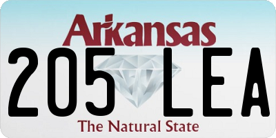 AR license plate 205LEA