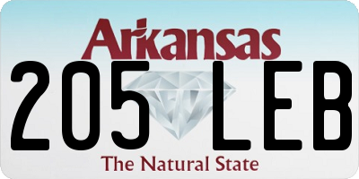 AR license plate 205LEB