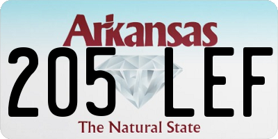 AR license plate 205LEF