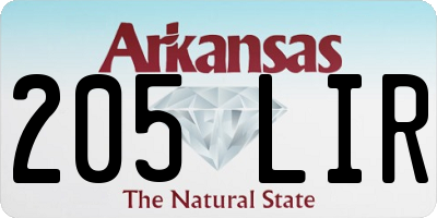 AR license plate 205LIR