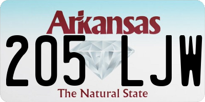 AR license plate 205LJW