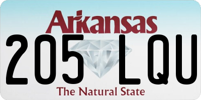 AR license plate 205LQU