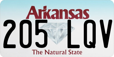 AR license plate 205LQV