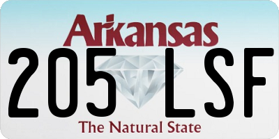AR license plate 205LSF