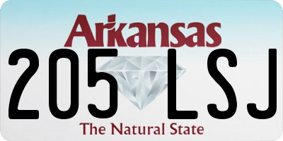 AR license plate 205LSJ