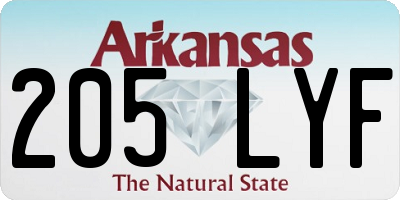 AR license plate 205LYF