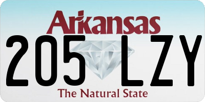 AR license plate 205LZY