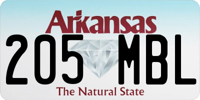 AR license plate 205MBL