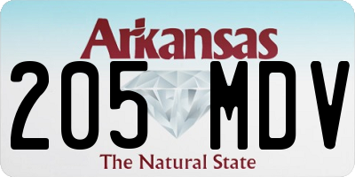 AR license plate 205MDV