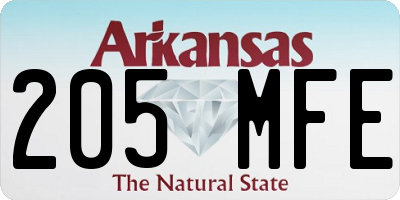 AR license plate 205MFE