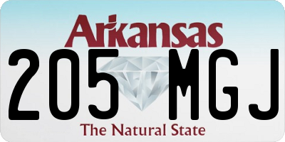 AR license plate 205MGJ