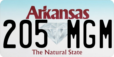AR license plate 205MGM