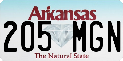 AR license plate 205MGN