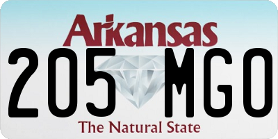 AR license plate 205MGO