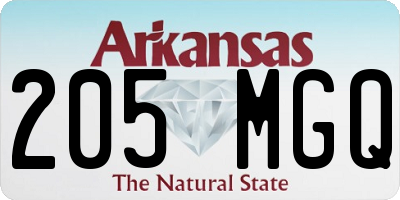 AR license plate 205MGQ