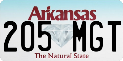 AR license plate 205MGT
