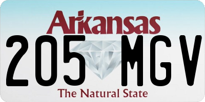 AR license plate 205MGV