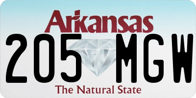 AR license plate 205MGW