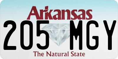 AR license plate 205MGY