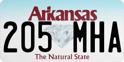 AR license plate 205MHA
