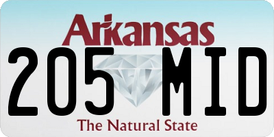 AR license plate 205MID