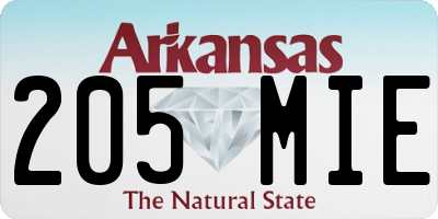 AR license plate 205MIE