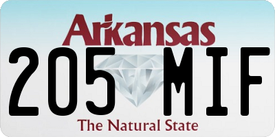AR license plate 205MIF