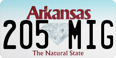 AR license plate 205MIG
