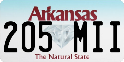 AR license plate 205MII