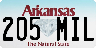 AR license plate 205MIL