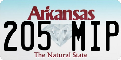 AR license plate 205MIP