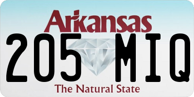 AR license plate 205MIQ