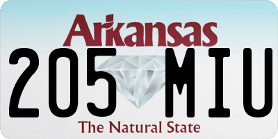 AR license plate 205MIU