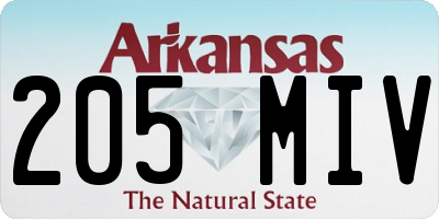 AR license plate 205MIV