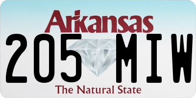 AR license plate 205MIW