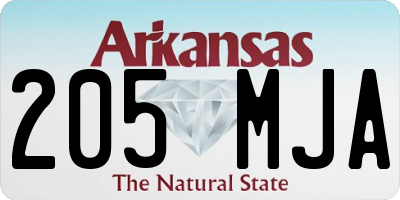 AR license plate 205MJA