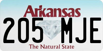 AR license plate 205MJE
