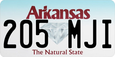 AR license plate 205MJI